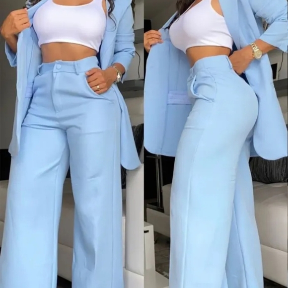Pants - Light Blue Women's Pantsuit